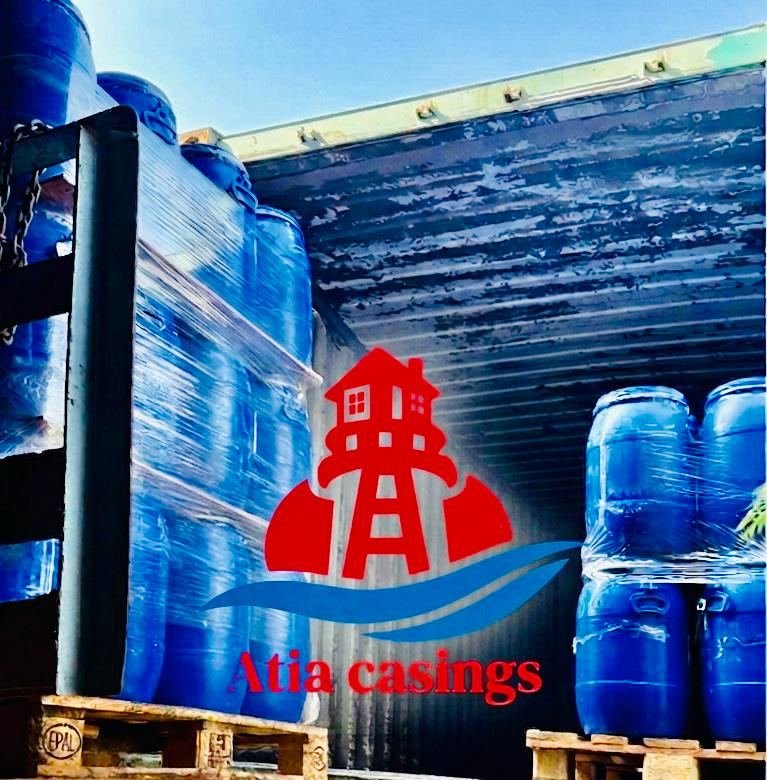 Casings palletized and loaded into an export container